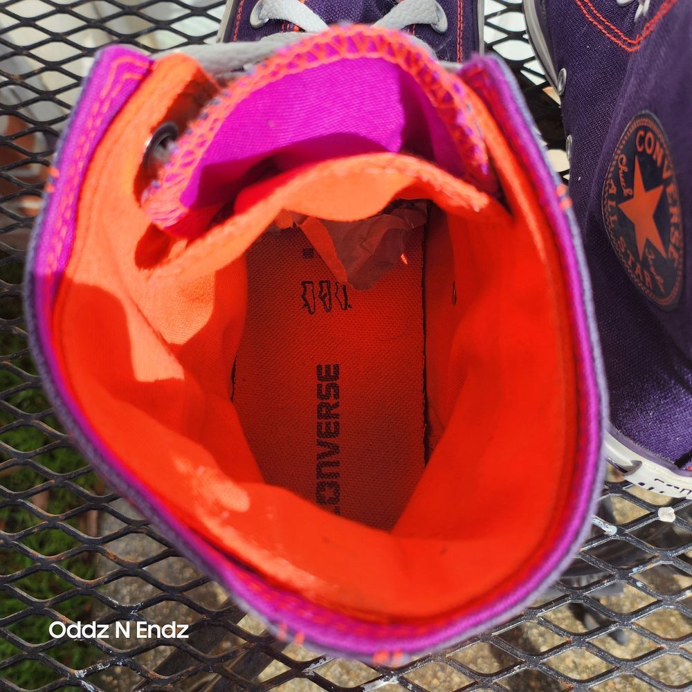 Converse Chuck Taylor All Star High Top Purple Orange Canvas Sneakers Women US11 - Picture 5 of 15